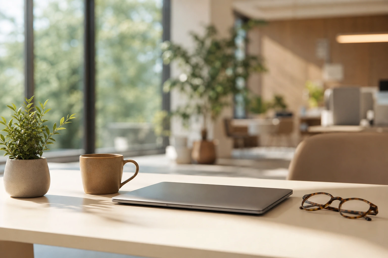 Fondateur d'un éditeur de logiciel travaillant sur un ordinateur portable dans un bureau lumineux